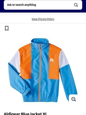 Aldigear Colorblock Windbreaker Jacket - Blue & Orange Limited EDITION!